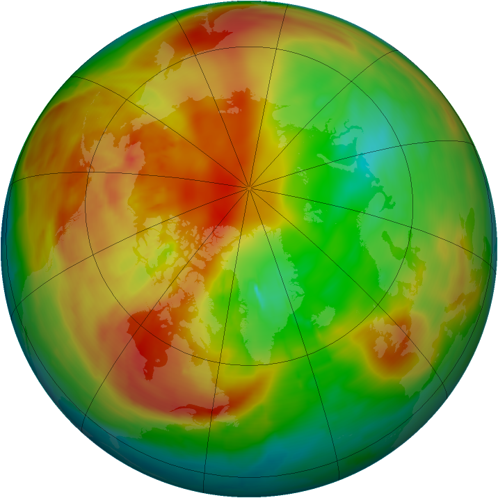 Arctic ozone map for 03 March 2014